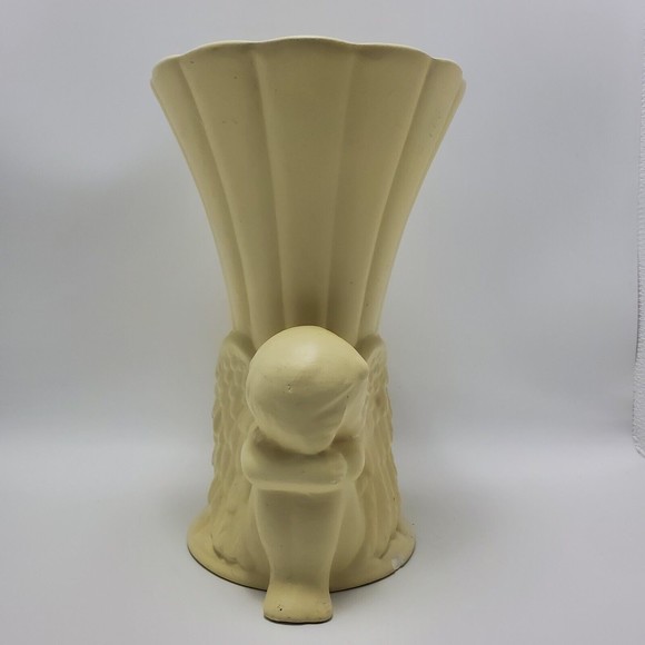 Made in Canada Double Cherub Decorative Vase Ceramic Pottery 10.5 Inches - Picture 3 of 12